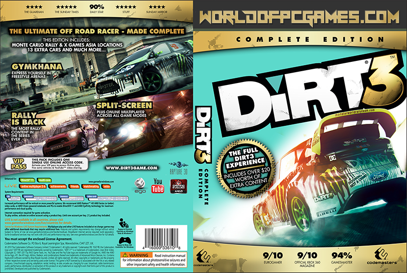 Dirt 3 Free Download Complete Edition PC Game By worldofpcgames.comm