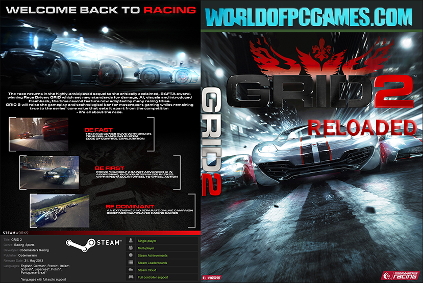 Grid 2 Reloaded Free Download PC Game By worldofpcgames.comm