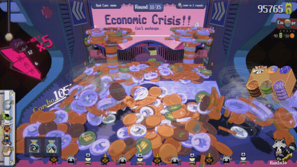 RACCOIN Coin Pusher Roguelike Gameplay