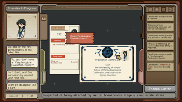 Thank You For Your Application Gameplay